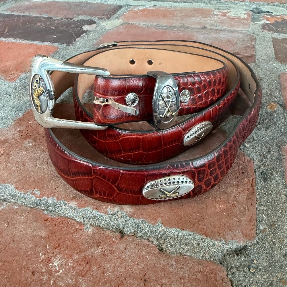Golf Palisades Genuine Full-Grain Cowhide Leather Designer Dress Belt 52”